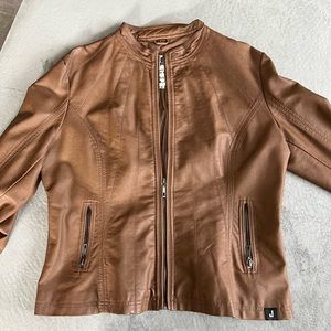 Womens Faux Leather Moto Jacket
